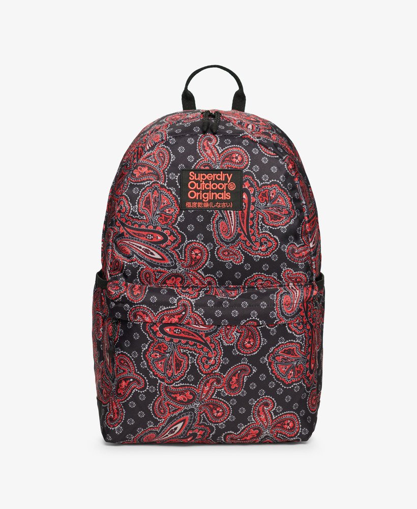 bedrukte montana-rugzak in vintage paisley-zwart