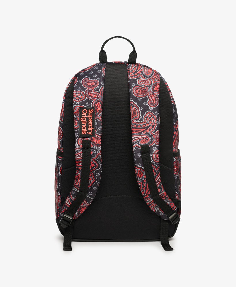 bedrukte montana-rugzak in vintage paisley-zwart