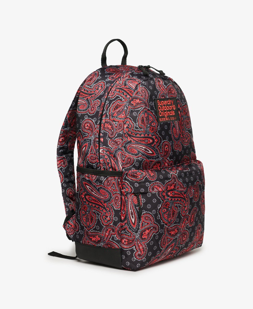 bedrukte montana-rugzak in vintage paisley-zwart