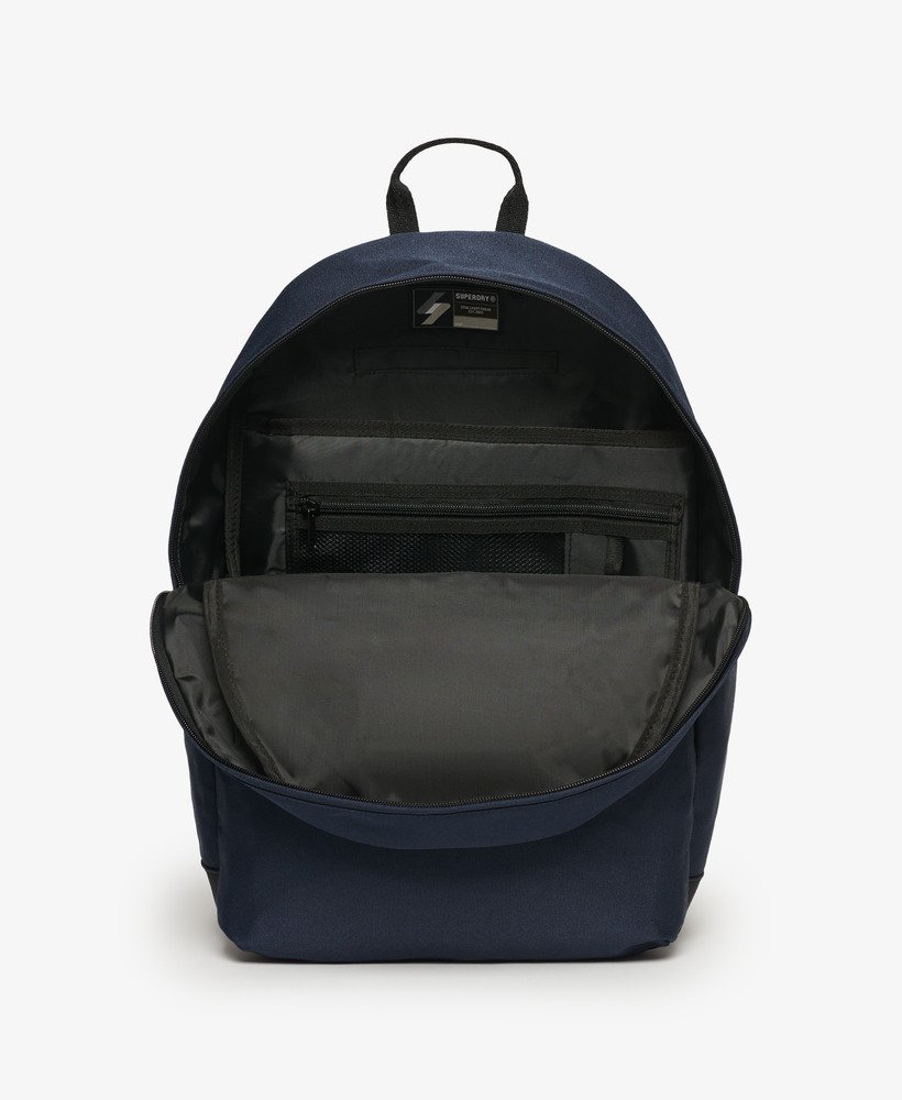 montana-rugzak met patches in marineblauw