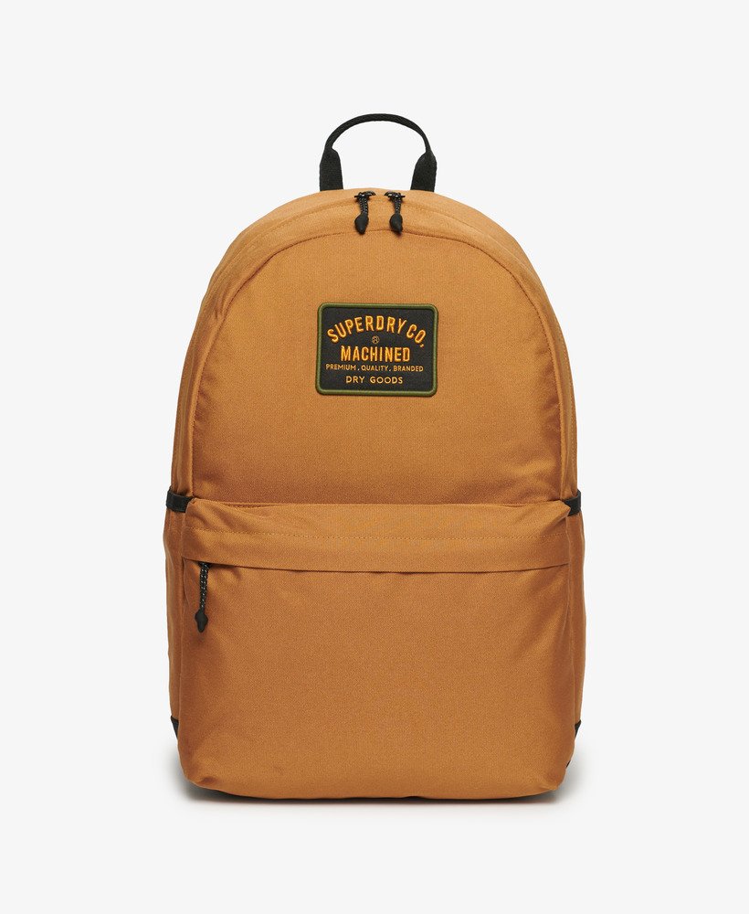 montana-rugzak met patches in tabaksbruin van denim co.