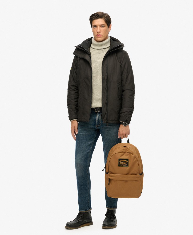 montana-rugzak met patches in tabaksbruin van denim co.