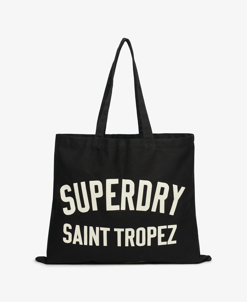 superdry tote in zwartgebroken wit