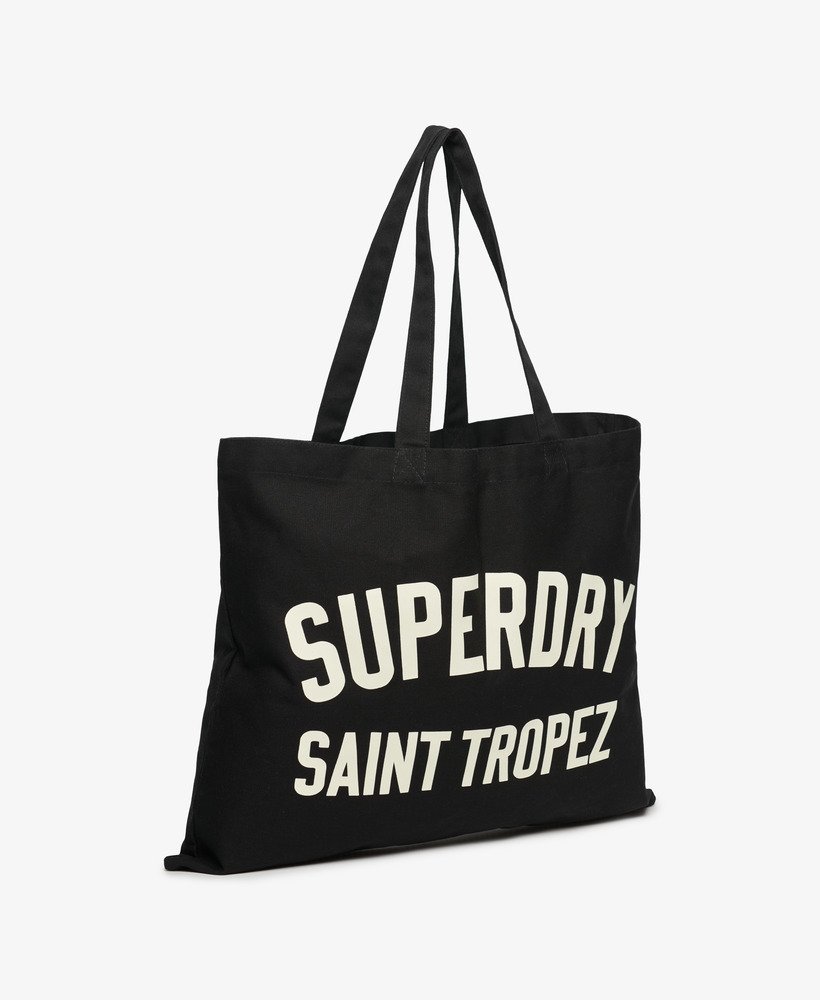 superdry tote in zwartgebroken wit