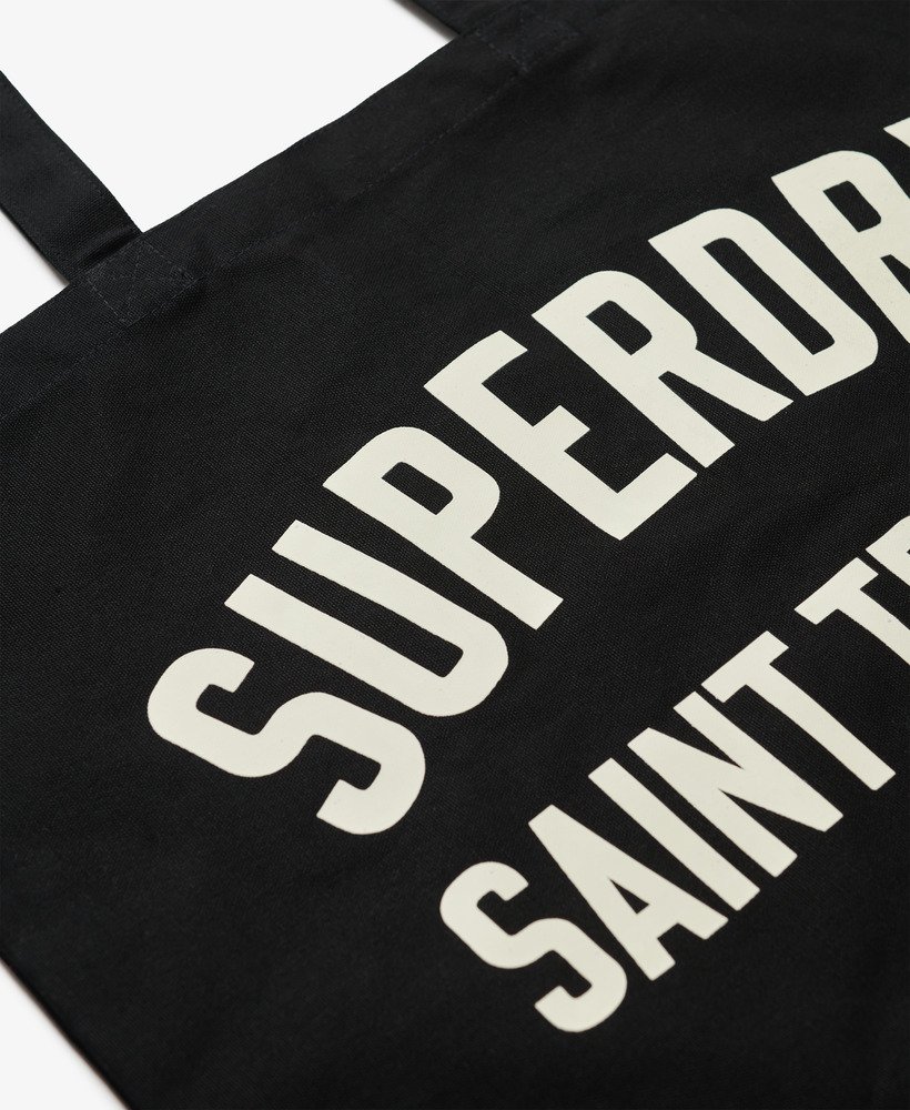 superdry tote in zwartgebroken wit