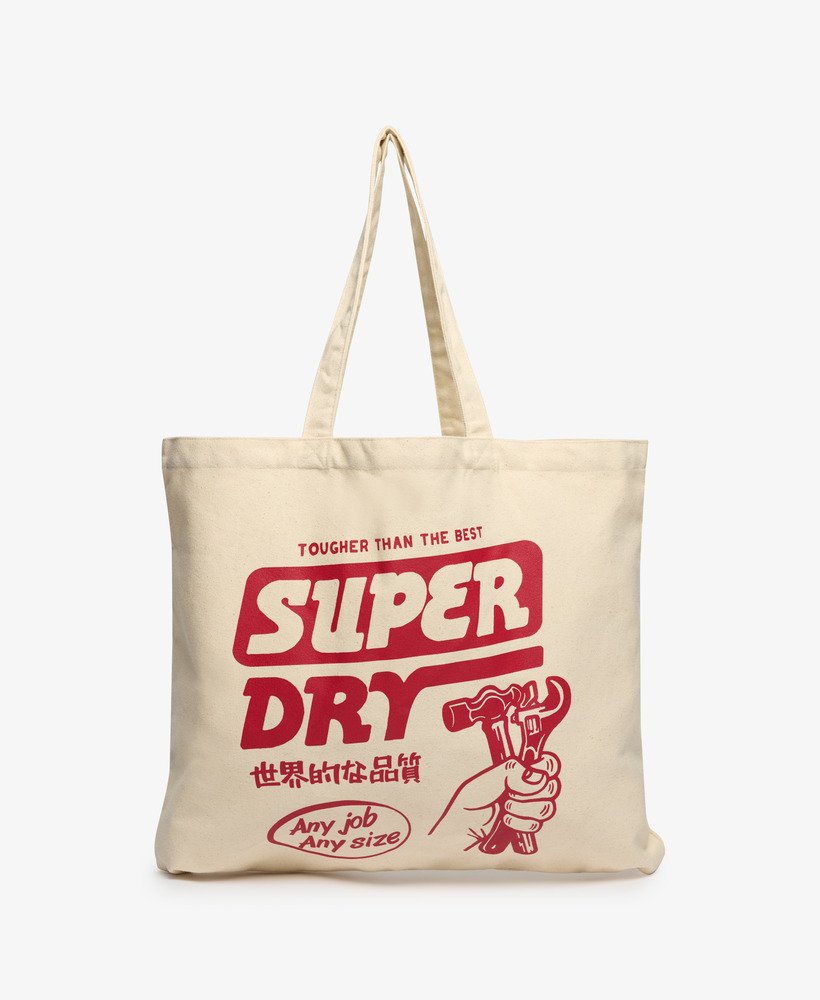 superdry tote in naturelbruinvarsityrood