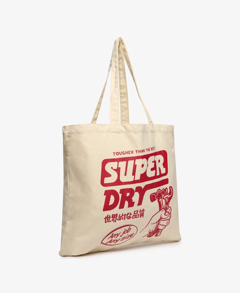 superdry tote in naturelbruinvarsityrood