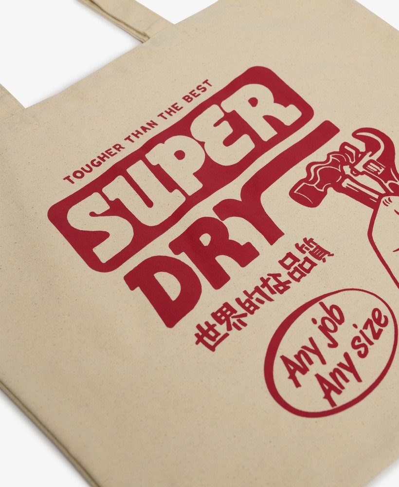 superdry tote in naturelbruinvarsityrood