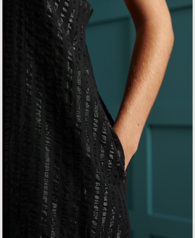 limited edition dry metallic shift dress in black metalic