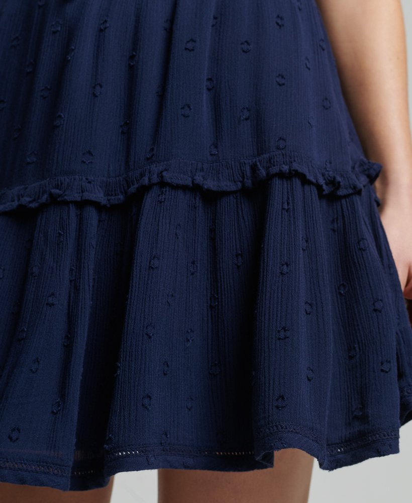 vintage borduurjurkje in nautisch marineblauw