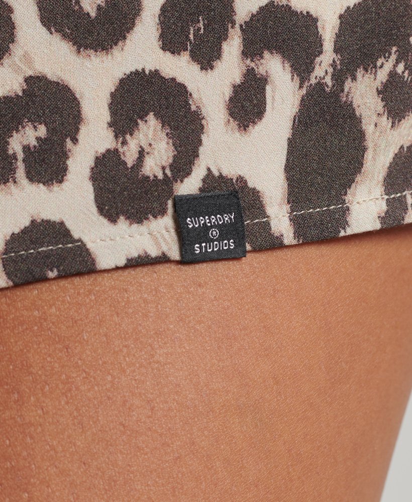mini-jurk met lange mouwen en luipaardprint