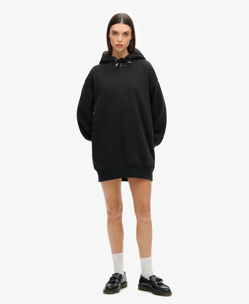 sweatshirtjurk van biologisch katoen met geborduurd logo in zwart