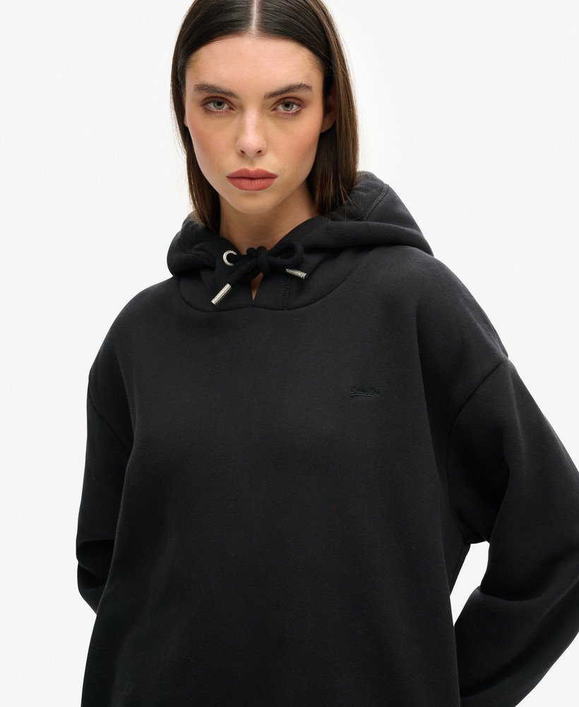 sweatshirtjurk van biologisch katoen met geborduurd logo in zwart