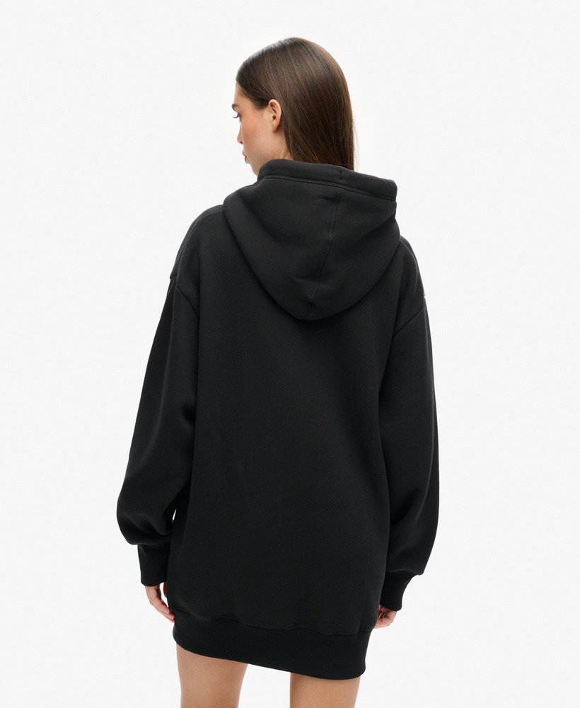 sweatshirtjurk van biologisch katoen met geborduurd logo in zwart