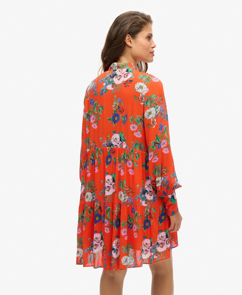 studios off duty mini-jurk in felrood met bloemenprint