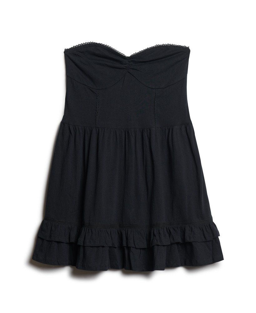 mini-jurkje met kanten bandeau uit de jaren 50 in zwart