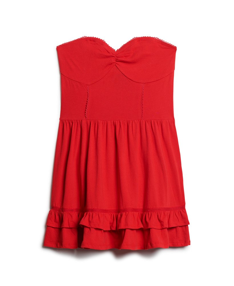 mini-jurkje met kanten bandeau uit de jaren 50 in risk red