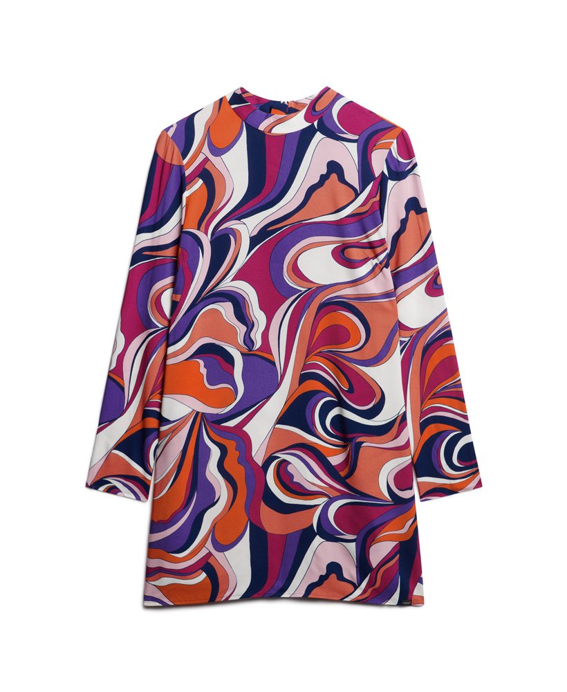 mini-jurk met lange mouwen en print in presley multi colour