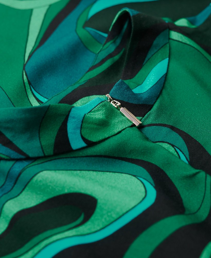 mini-jurk met lange mouwen en print in presley green