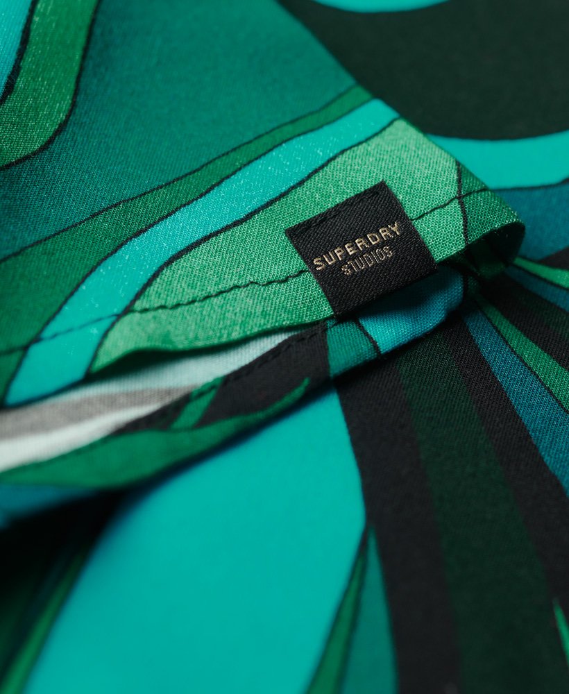 mini-jurk met lange mouwen en print in presley green