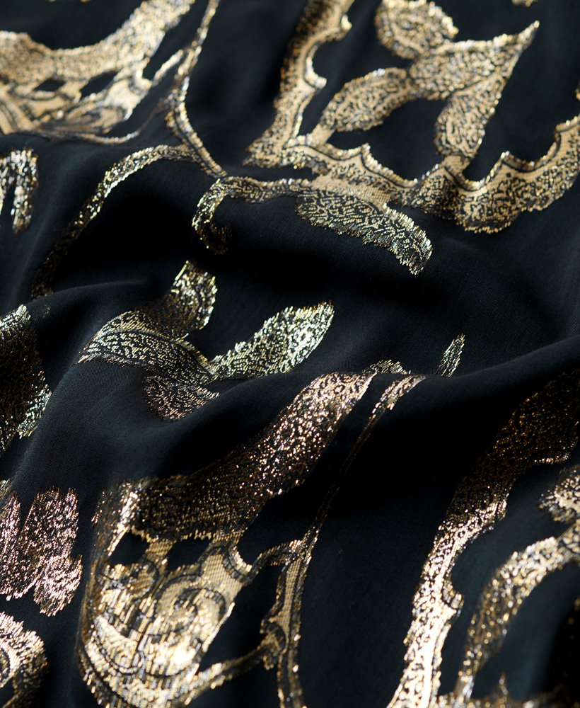 metallic midi slipjurk in donkergroen metallic