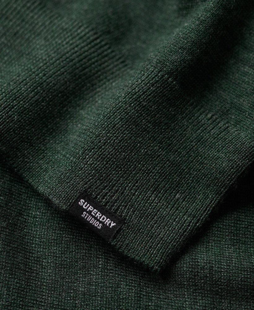 merino gebreide jurk met lange mouwen in een urban chique gemêleerde kleur.
