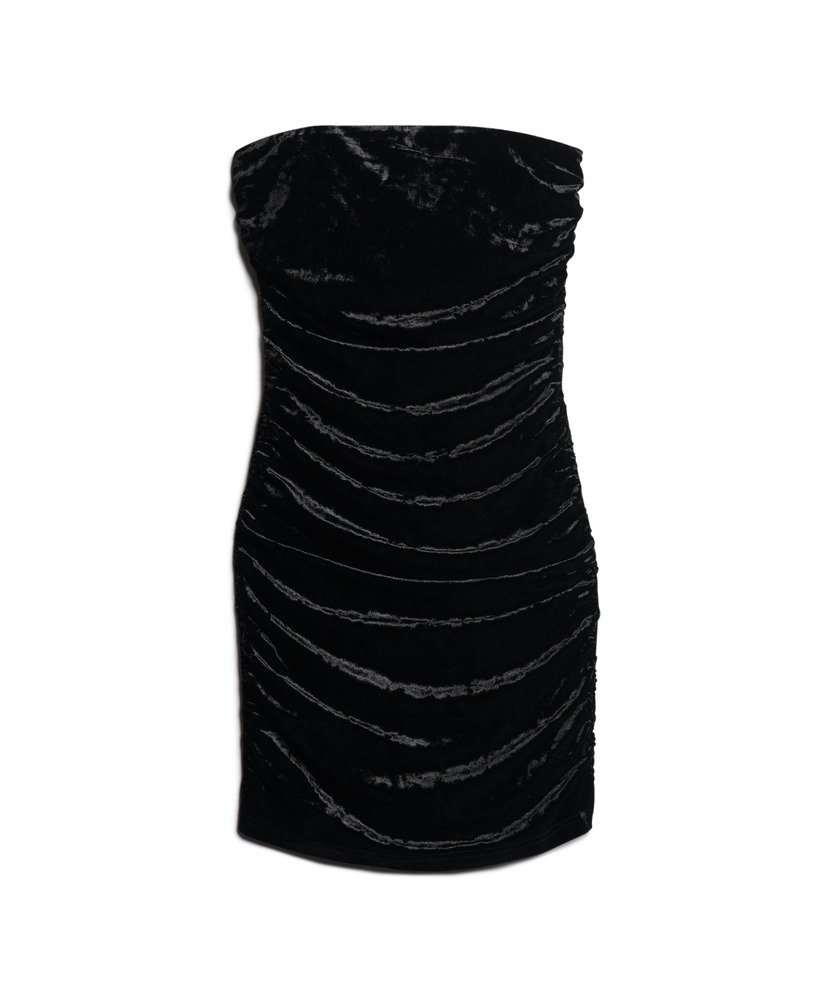 fluwelen bandeau mini-jurk in zwart