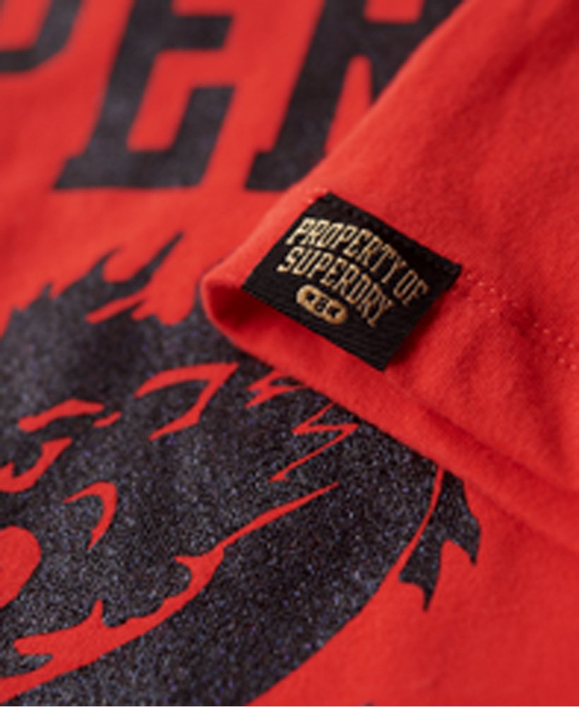 grafische t-shirtjurk voor chinees nieuwjaar in zonsondergangrood