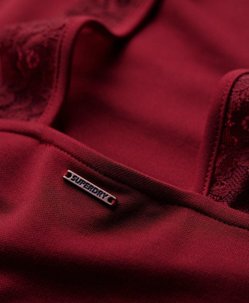 mini jersey fit-and-flare jurk in red dahlia