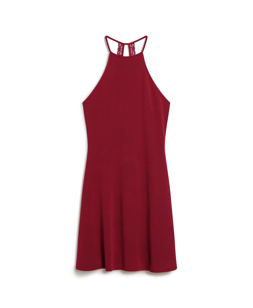 mini jersey fit-and-flare jurk in red dahlia