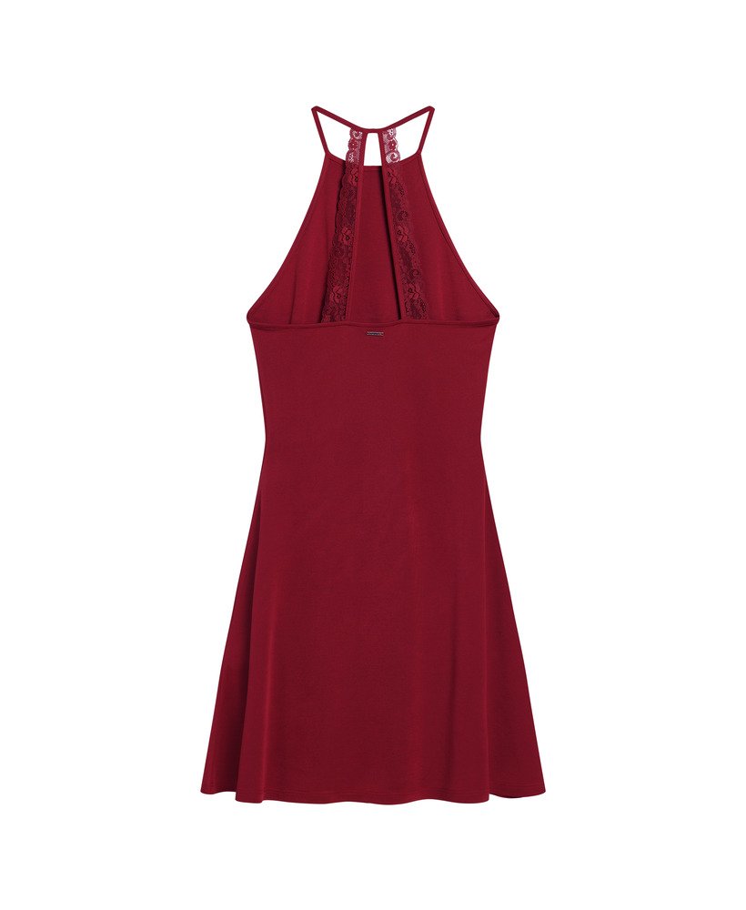 mini jersey fit-and-flare jurk in red dahlia