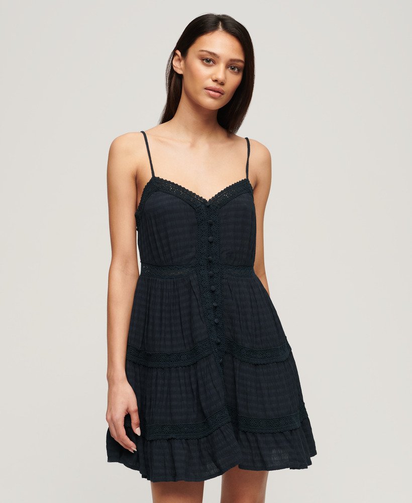 alana kanten cami-jurk in eclipse navy
