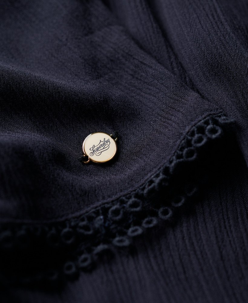 playsuit met korte mouwen voor op het strand in eclipse navy