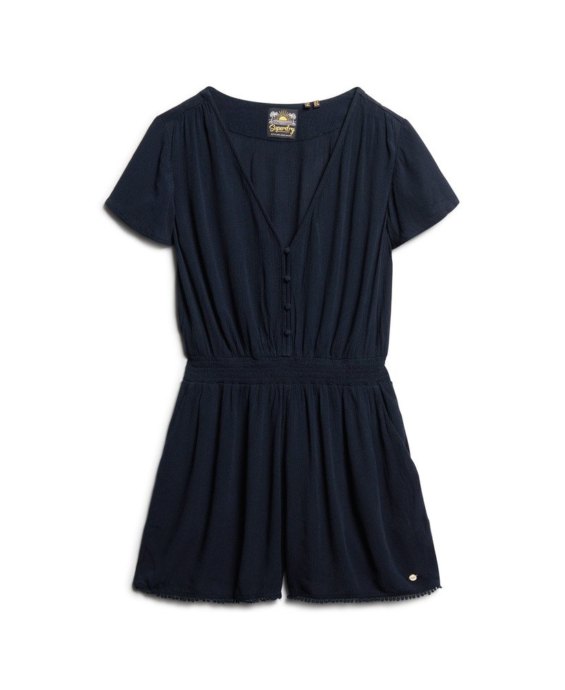 playsuit met korte mouwen voor op het strand in eclipse navy