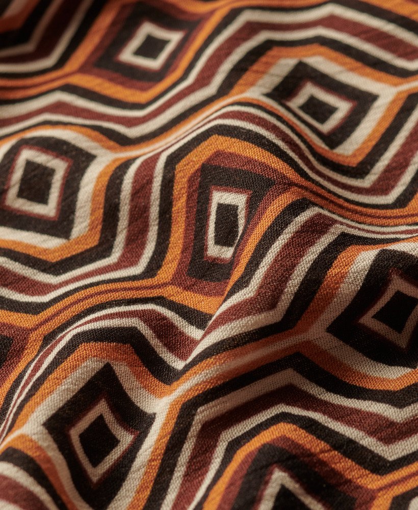 maxi-jurk met transparante achterkant in harriot brown-print.