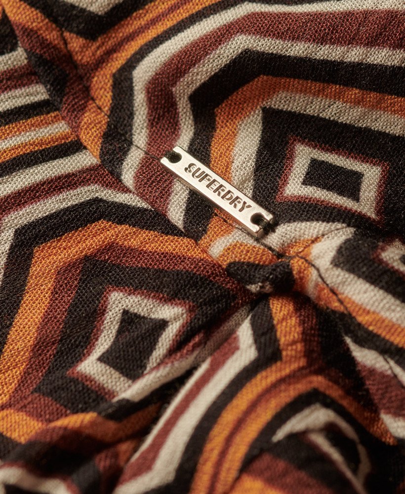 maxi-jurk met transparante achterkant in harriot brown-print.