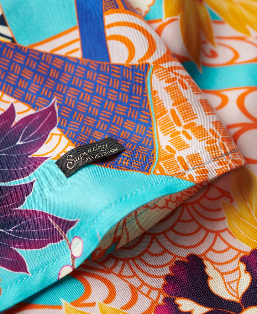 mouwloze mini-jurk met print in aqua ni hanadukushi