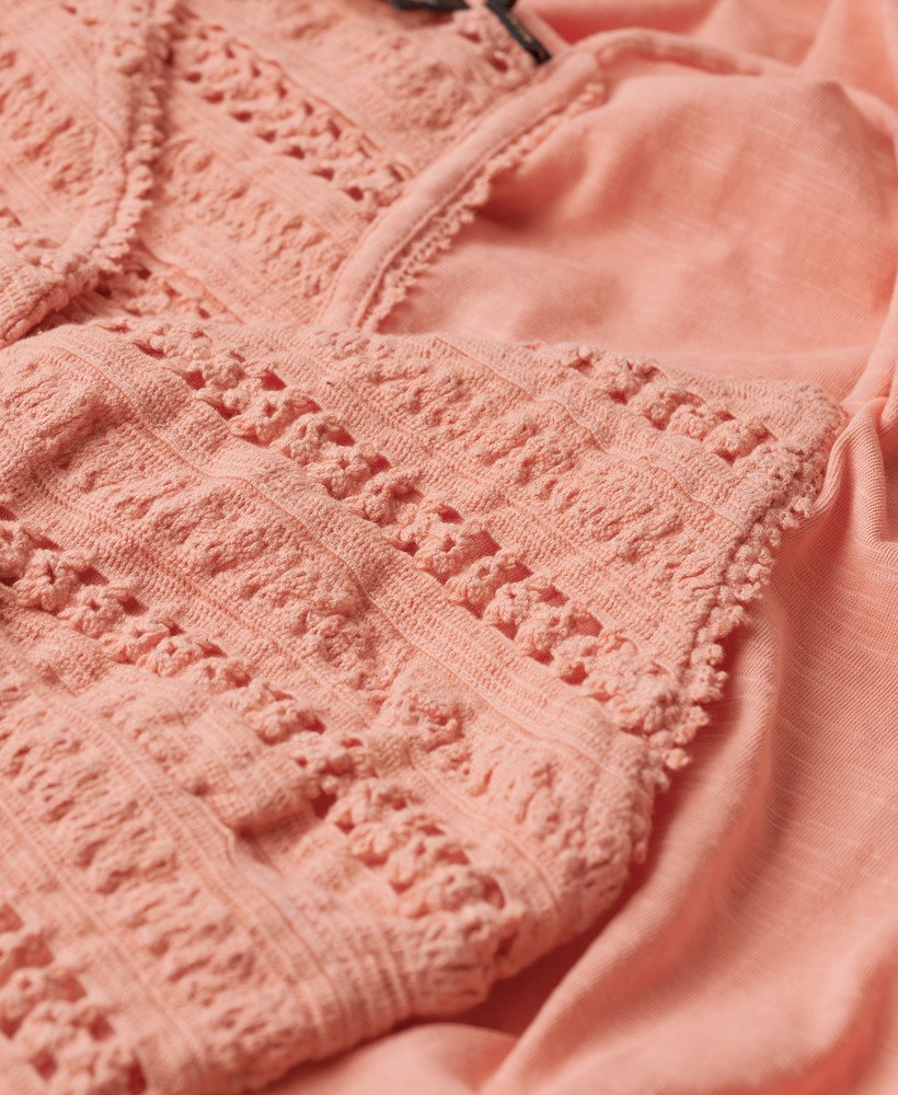 jersey kanten maxi-jurk in fusion coral
