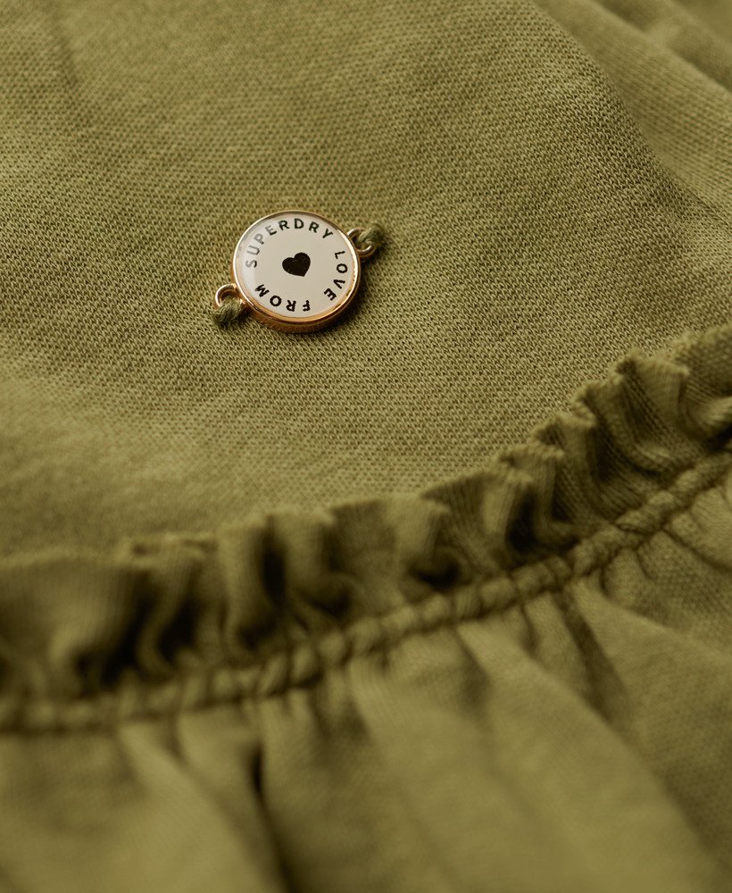 jersey gelaagde cami mini-jurk in olijfgroen kaki
