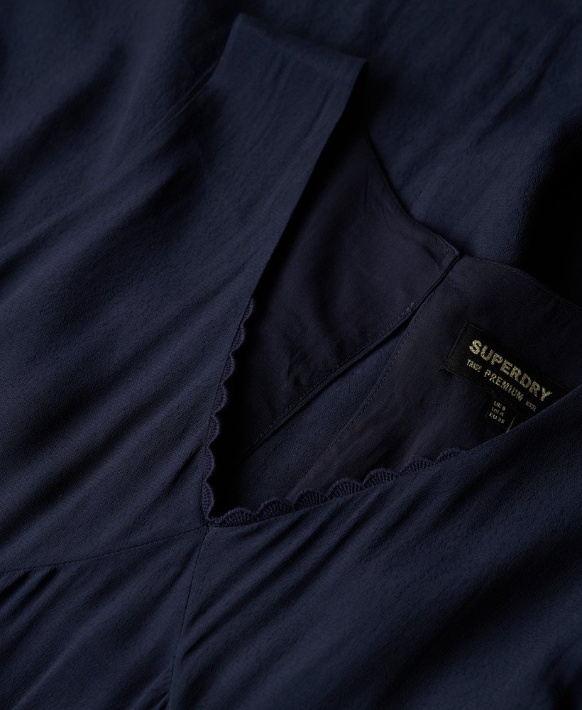 mouwloze jurk met volume in eclipse navy