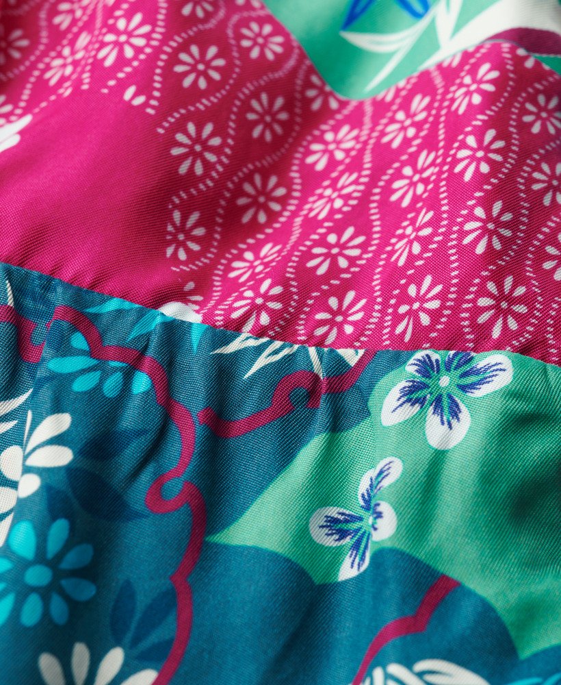 bedrukte cami-jumpsuit in magenta stork cloud