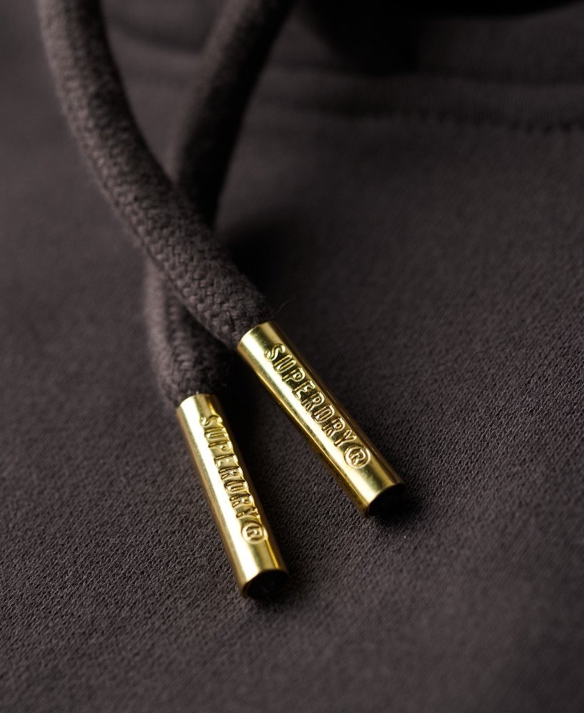tattoo-jurk met capuchon en strasssteentjes in carbonzwart