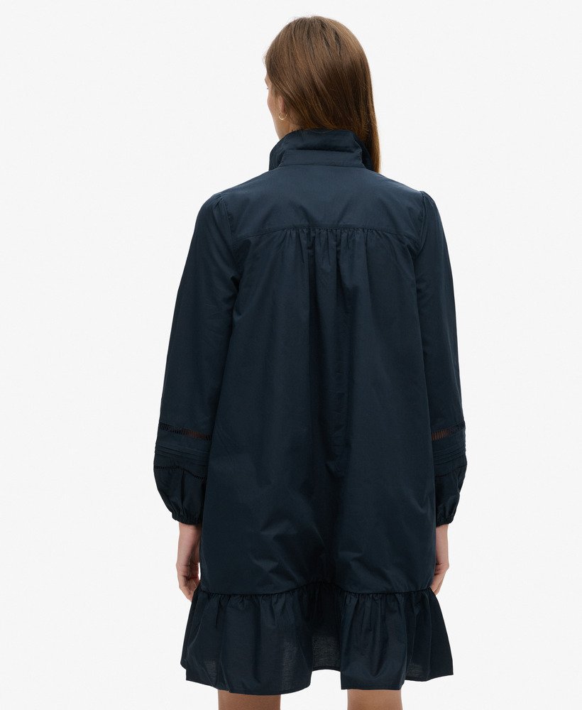 kanten overhemdjurk in marineblauw