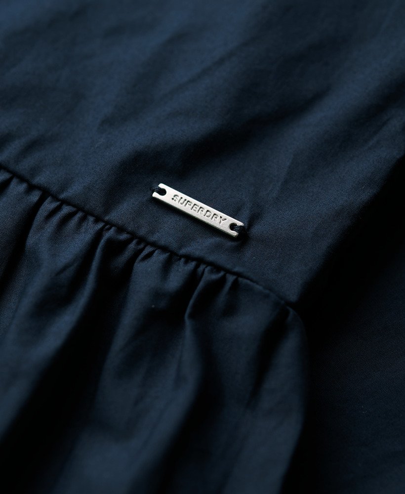 kanten overhemdjurk in marineblauw