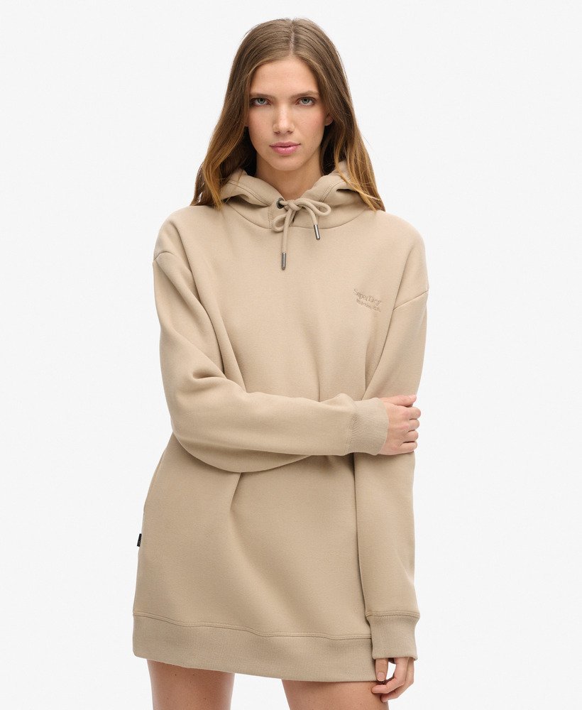 essentiële hoodie-jurk in kasseiengrijs