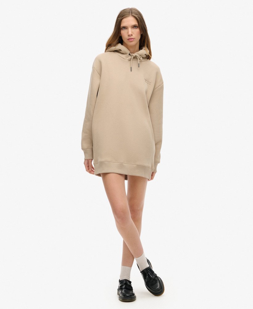 essentiële hoodie-jurk in kasseiengrijs
