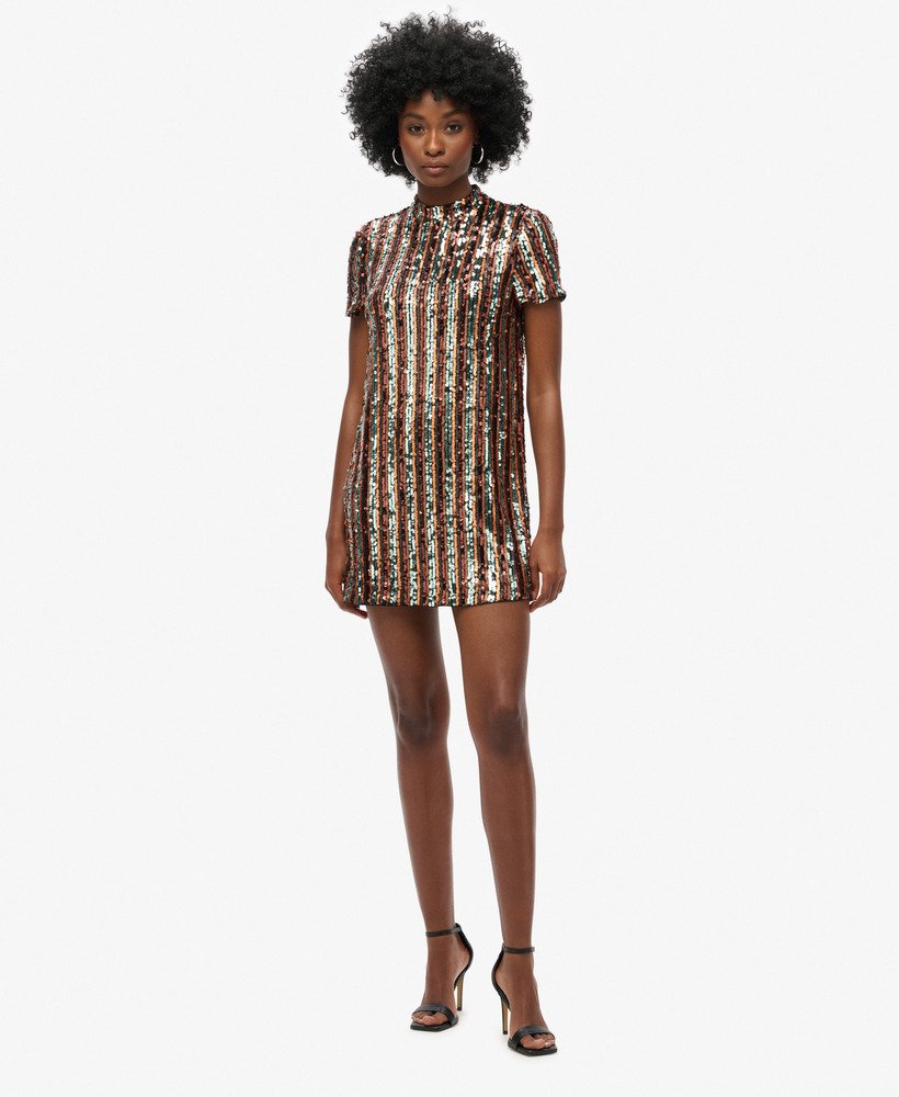 mini-jurk met pailletten t-shirt