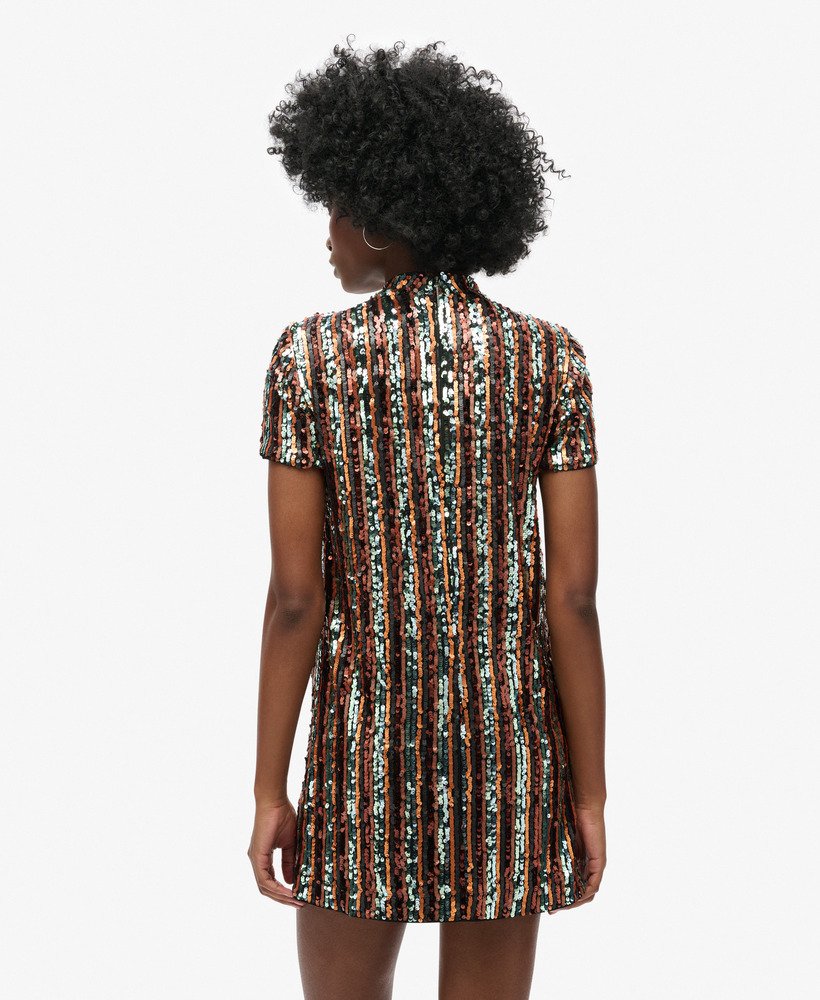 mini-jurk met pailletten t-shirt