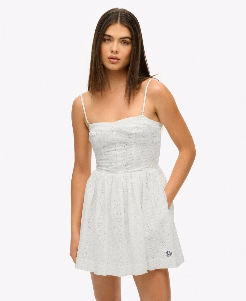 Geborduurde cami minijurk