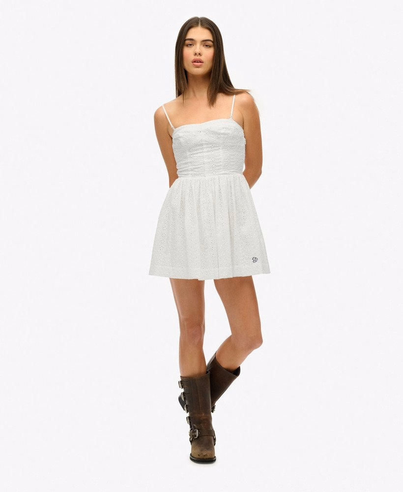 Geborduurde cami minijurk